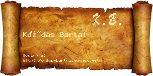 Kádas Bartal névjegykártya
